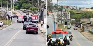 Mulher fica ferida após colisão entre bicicleta e veículo na Avenida Atílio Menin