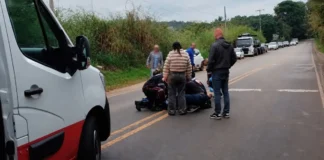 Pedestre fica ferida após atropelamento na Rodovia Padre Aldo Bolini