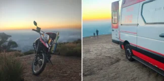 Equipes do SAMU resgatam homem após queda de parapente na Pedra Grande