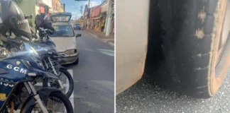 Equipe ROM aborda veículo com 297 multas e cerca de R$ 70 mil em débitos no Centro de Bragança Paulista