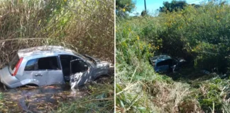 Veículo em meio ao lodo chama a atenção de motoristas em rodovia de Bragança Paulista