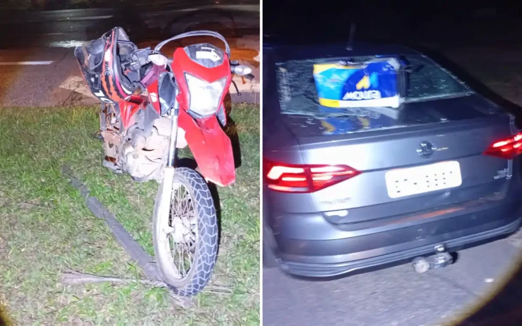 ACIDENTE NA RODOVIA CAPITÃO BARDUINO TERMINA COM MOTOCICLISTA FERIDO