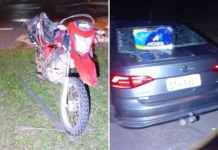 Acidente na Rodovia Capitão Barduino termina com motociclista ferido