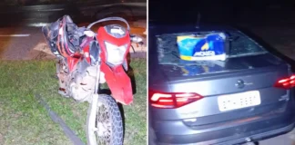 Acidente na Rodovia Capitão Barduino termina com motociclista ferido