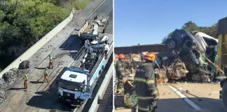 Acidente com oito veículos na Rodovia Dom Pedro I deixa um morto e um ferido grave em Atibaia