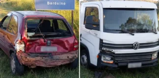 Caminhão e carro se envolvem em colisão na SP-008 em Bragança Paulista