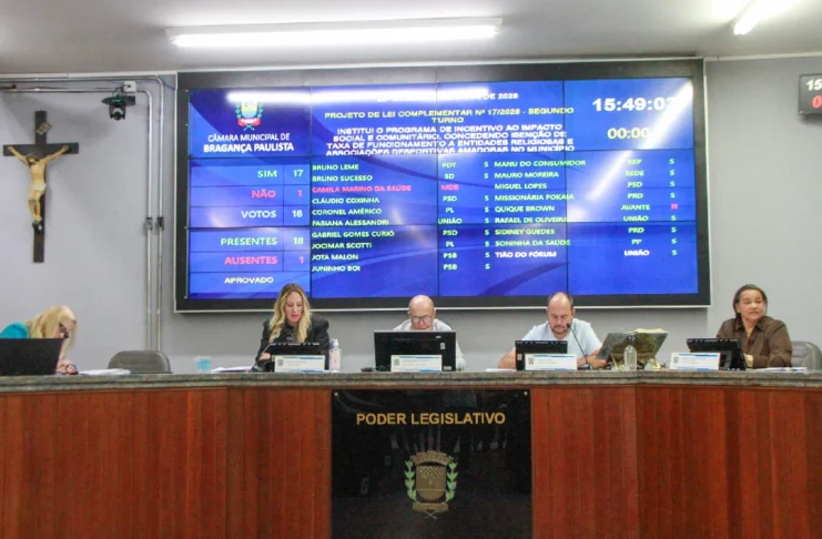 Câmara de Bragança Paulista aprova isenção de taxa para entidades religiosas e esportivas