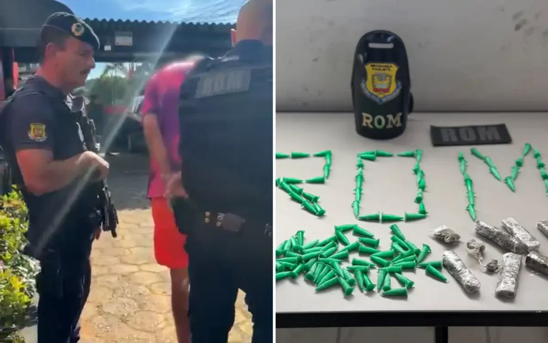 HOMEM TENTA ESCAPAR DA ROM E ACABA PRESO EM FLAGRANTE POR TRÁFICO