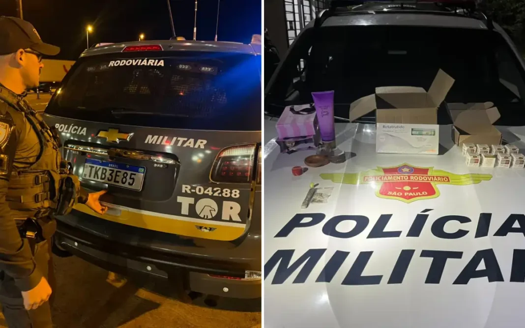 MOTOCICLISTA É PRESO COM MEDICAMENTOS SEM REGISTRO, PRODUTOS CONTRABANDEADOS E DROGA NA RODOVIA DOM PEDRO I