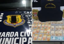 Mulher tenta fugir, joga pochete com drogas no chão e acaba presa pela Guarda Municipal
