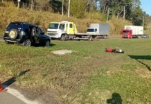 Motociclista fica gravemente ferido após colisão lateral na Rodovia Alkindar Monteiro Junqueira