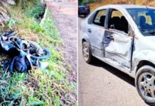 Motociclista morre após colisão entre moto e carro na Rodovia Capitão Bardoino