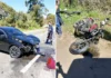 Acidente entre carro e moto deixa homem ferido na Rodovia Capitão Bardoino