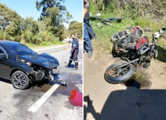 Acidente entre carro e moto deixa homem ferido na Rodovia Capitão Bardoino