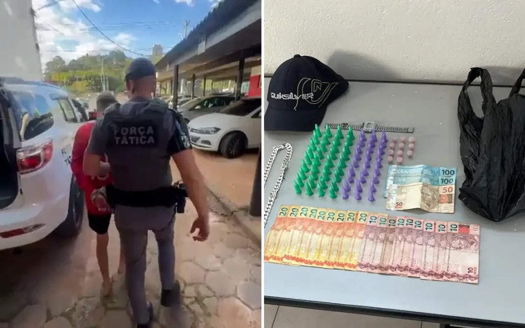 APÓS PULAR MURO DE ESCOLA PARA FUGIR DA FORÇA TÁTICA, HOMEM É PRESO POR TRÁFICO DE DROGAS EM BRAGANÇA PAULISTA