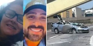 Mãe e filho morrem após passarela desabar sobre carro na Fernão Dias, em Vargem