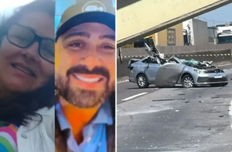 Mãe e filho morrem após passarela desabar sobre carro na Fernão Dias, em Vargem