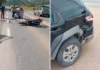 Colisão durante conversão deixa motociclista ferido na Rodovia Capitão Bardoíno