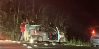 Colisão entre dois veículos deixa passageira ferida na Rodovia Capitão Bardoino