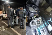 Dupla é presa com equipamentos suspeitos de terem sido furtados de ônibus em Bragança