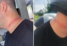 Motociclista é atingido por linha chilena e quase sofre grave acidente em Bragança Paulista
