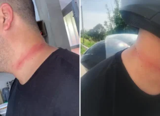 Motociclista é atingido por linha chilena e quase sofre grave acidente em Bragança Paulista
