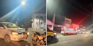 Motociclista fica ferido após colisão com carro na Avenida José Gomes da Rocha Leal