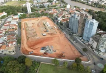 Obras da nova arena do Bragantino avançam com terraplanagem no terreno do antigo Nabi Abi Chedid