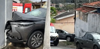 Condutora sofre mal súbito, perde o controle e bate carro contra muro em Bragança Paulista