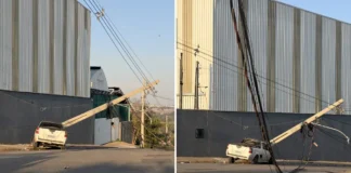 Motorista perde o controle, bate em poste e deixa região sem energia