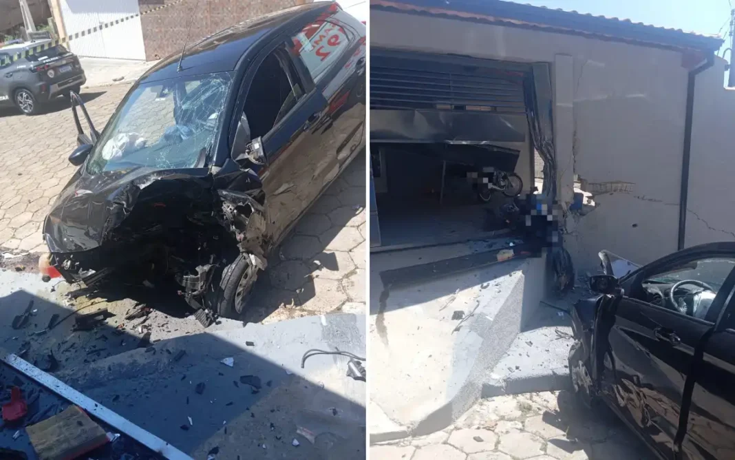 MULHER DE 80 ANOS MORRE APÓS CARRO BATER CONTRA MURO NO CENTRO DE JOANÓPOLIS