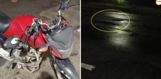 Por pouco, tragédia é evitada: motociclista sofre acidente após passar por buraco na Fernão Dias