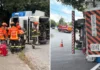 Carreta carregada com bobinas tomba em rotatória de acesso à Rodovia Fernão Dias